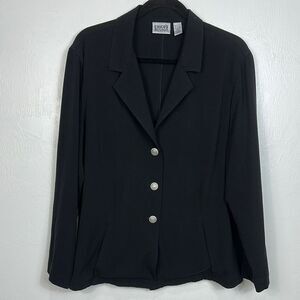 Chico's Design Black Notched Lapel Single Breasted Blazer Size XL